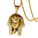 Antique Jewelry Hip Hop Mens Womens Stainless Steel Egyptian Pharaoh Pendant Necklace,60cm Box Chain