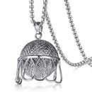 Men's Basketball Pendant Necklace Hiphop Silver Long Chain Stainless Steel
