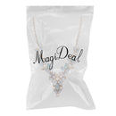 Leaf Vine Wrapped Crystal White Pearl Collar Choker Necklace for Women Girl
