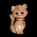 Women Costume Jewelry Gold Cat Animal Brooch Pin Suit Hats Clips Corsages