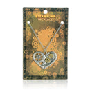 Fashion Silver Alloy Steampunk Pendant Necklace Carved Gears Heart Pattern