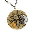 Vintage Gothic Steampunk Watch Gear Eagle Pendant Necklace Choker Long Chain