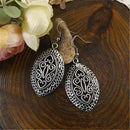 Bohemia Vintage Tibetan Silver Folk Ethnic Carving Hollow Dangle Earrings