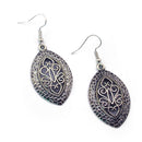 Bohemia Vintage Tibetan Silver Folk Ethnic Carving Hollow Dangle Earrings