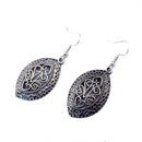 Bohemia Vintage Tibetan Silver Folk Ethnic Carving Hollow Dangle Earrings
