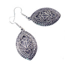 Bohemia Vintage Tibetan Silver Folk Ethnic Carving Hollow Dangle Earrings