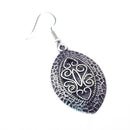 Bohemia Vintage Tibetan Silver Folk Ethnic Carving Hollow Dangle Earrings