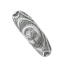 Ethnic Women Lady Elegant Biker Ring Tibetan Sliver Flower Engraving Ring