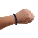 Handmade Natural Dark Blue Lapis Lazuli Gemstone Round Bead Stretch Bracelet