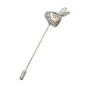 Vintage Alice Rabbit Head Hare Lapel Stick Pin Tie Hat Brooch Pin Easter Party Jewelry