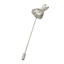 Vintage Alice Rabbit Head Hare Lapel Stick Pin Tie Hat Brooch Pin Easter Party Jewelry