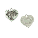 30 Pieces Tibetan Silver Tree of Life Heart Jewelry Design DIY Charms Dangle Pendant