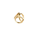 Tricyclic Round Gold Tone Scarf Ring Silk Scarf Clip Three Rings Buckle