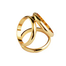 Tricyclic Round Gold Tone Scarf Ring Silk Scarf Clip Three Rings Buckle