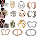Tricyclic Round Gold Tone Scarf Ring Silk Scarf Clip Three Rings Buckle