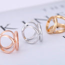 Tricyclic Round Gold Tone Scarf Ring Silk Scarf Clip Three Rings Buckle
