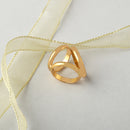 Tricyclic Round Gold Tone Scarf Ring Silk Scarf Clip Three Rings Buckle