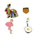 4pcs Fashion Cartoon Enamel Brooch Pins Set For Child Women's Clothing Decor