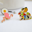 4pcs Fashion Cartoon Enamel Brooch Pins Set For Child Women's Clothing Decor