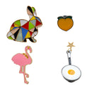 4pcs Fashion Cartoon Enamel Brooch Pins Set For Child Women's Clothing Decor