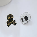 4pcs Cartoon Skull Brooches Collar Pins Set Enamel Button For Jacket Shirt