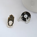 4pcs Cartoon Skull Brooches Collar Pins Set Enamel Button For Jacket Shirt