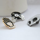 4pcs Cartoon Skull Brooches Collar Pins Set Enamel Button For Jacket Shirt