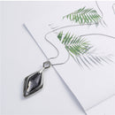 Big Geometric Rhombic Black Crystal Pendant with Lot Mini Rhinestone Decor Pendant Charm Dress Sweater Chain Necklace for Women