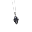 Big Geometric Rhombic Black Crystal Pendant with Lot Mini Rhinestone Decor Pendant Charm Dress Sweater Chain Necklace for Women