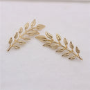 European Antique Ladies' Vintage Brooch Pin Scarf Ring Clip Leaves Pattern