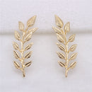 European Antique Ladies' Vintage Brooch Pin Scarf Ring Clip Leaves Pattern