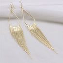 1 Pair Women Tassel Long Drop Earrings Statement Party Jewelry Gift Gold