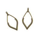 24Pcs Tibetan Silver Bronze Earring Leaf Drop Frame Charms Pendants DIY