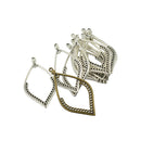 24Pcs Tibetan Silver Bronze Earring Leaf Drop Frame Charms Pendants DIY