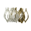 24Pcs Tibetan Silver Bronze Earring Leaf Drop Frame Charms Pendants DIY