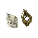 24Pcs Tibetan Silver Bronze Earring Leaf Drop Frame Charms Pendants DIY