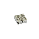 100 Pieces Celtic Knot Square Shape Tibetan Silver Loose Beads Jewelry Findings