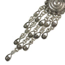 Boho Women Tibetan Silver Carving Coin Tassel Drop Dangle Ear Stud Earrings