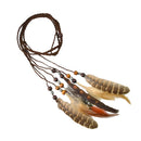 Bohemian Feathers Headband Headpiece Handmade Braided Rope Cord Headband