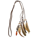 Bohemian Feathers Headband Headpiece Handmade Braided Rope Cord Headband