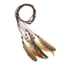 Bohemian Feathers Headband Headpiece Handmade Braided Rope Cord Headband