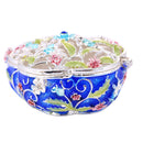 Enameled Flower Ring Jewelry Holder Storage Box Home Decorative Gifts Box