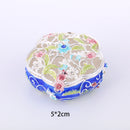 Enameled Flower Ring Jewelry Holder Storage Box Home Decorative Gifts Box