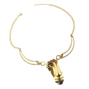 Womens Statement Jewelry Face Pendant Choker Statement Collar Chain Necklace