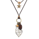 Long Necklace Boho Filigree Leaf 30'' Cord Lady Girls Valentine's Day Gifts