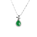 Natural Stone Fine Jewelry 925 Sterling Silver Link Chain Pendant Necklace