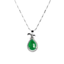 Natural Stone Fine Jewelry 925 Sterling Silver Link Chain Pendant Necklace