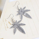 1 Pair Fashion Charm Women Lady All Occasions Metal Leaf Ear Studs