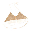 Triangle Body Bikini Tassel Chain Necklace Underwear Bra Design Summer Decor