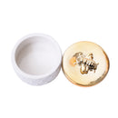 Bee Honeycomb Embossed Ceramic Trinkets Box with Lid Bee Insect Showcase
